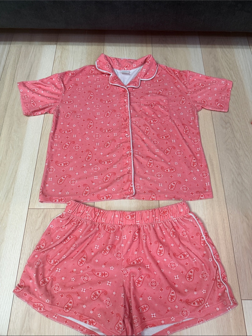 Target Coral Pink Paisley Short Pajama Set